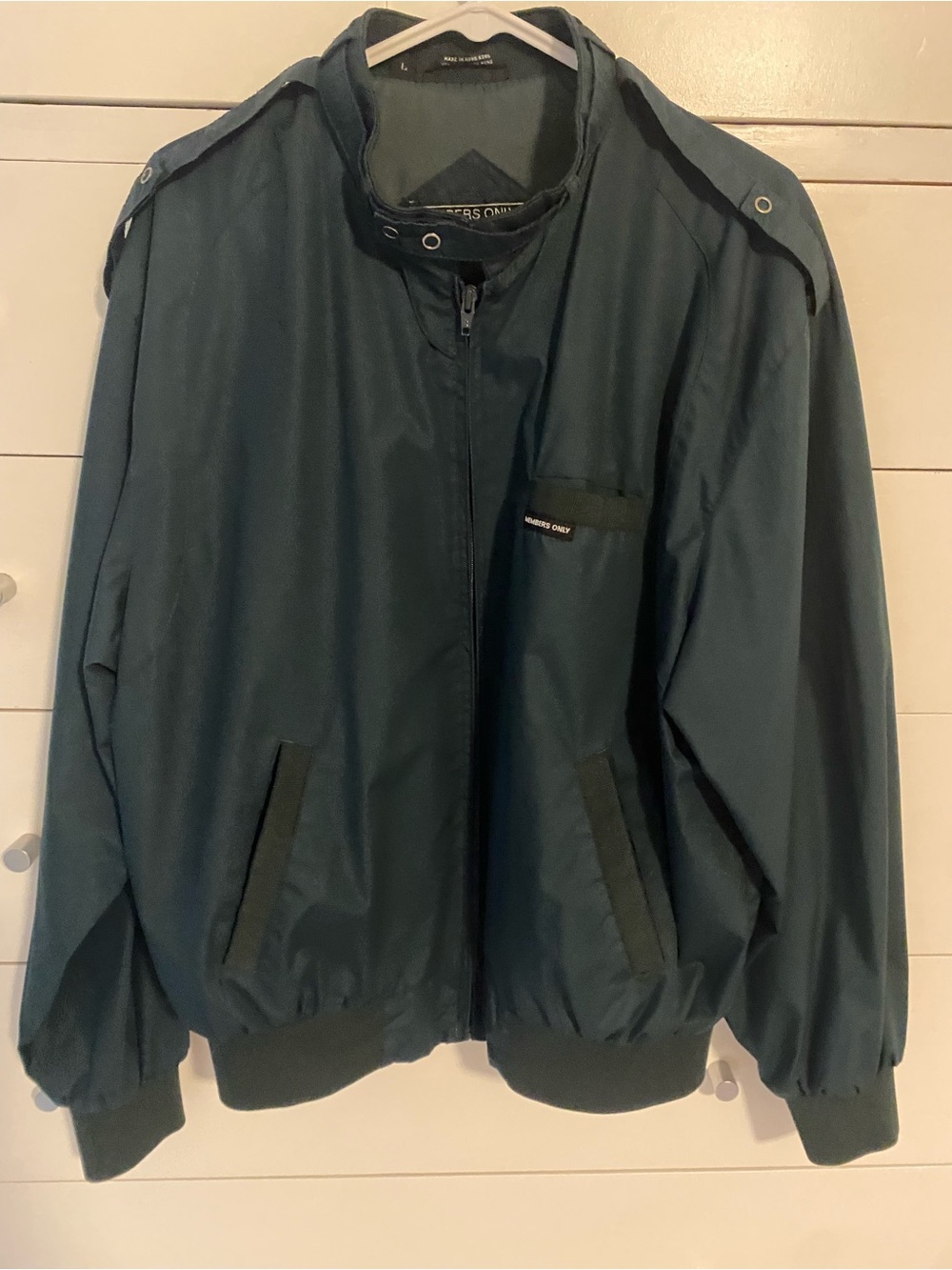 Vintage Members Only Dark Teal Bomber Jacket, Sz L